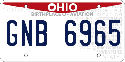 OH license plate GNB6965