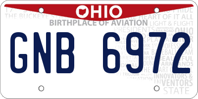 OH license plate GNB6972
