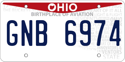 OH license plate GNB6974