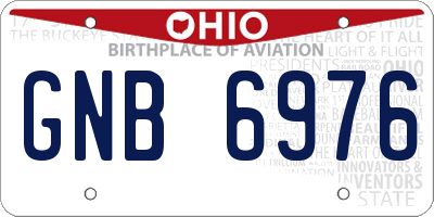 OH license plate GNB6976