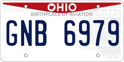 OH license plate GNB6979