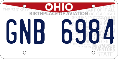 OH license plate GNB6984