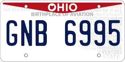OH license plate GNB6995