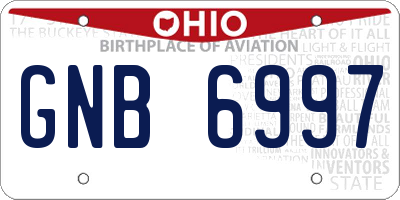 OH license plate GNB6997