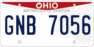 OH license plate GNB7056