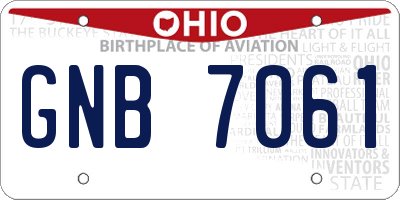 OH license plate GNB7061