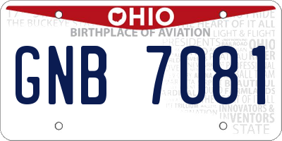 OH license plate GNB7081