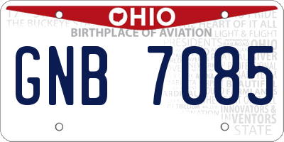 OH license plate GNB7085