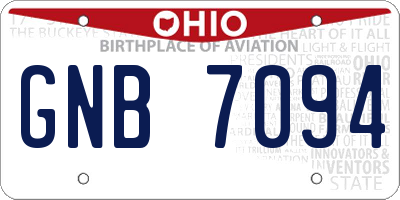 OH license plate GNB7094