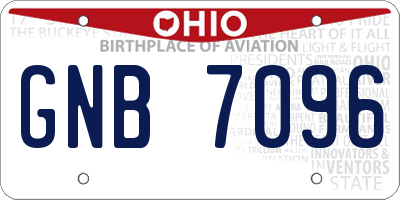 OH license plate GNB7096