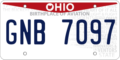 OH license plate GNB7097