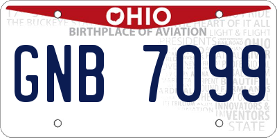 OH license plate GNB7099