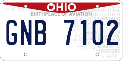 OH license plate GNB7102