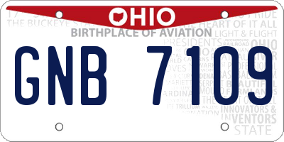 OH license plate GNB7109