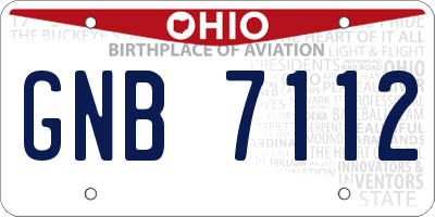 OH license plate GNB7112