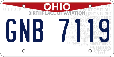 OH license plate GNB7119