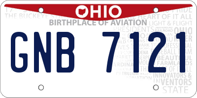 OH license plate GNB7121