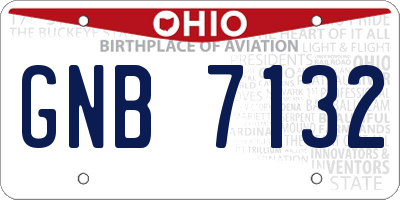 OH license plate GNB7132