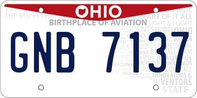 OH license plate GNB7137