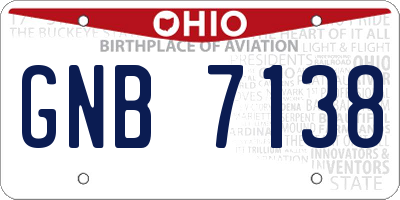 OH license plate GNB7138