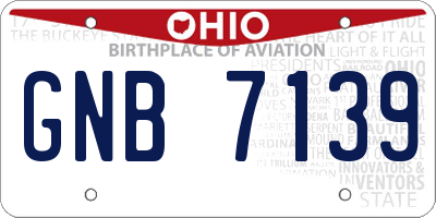OH license plate GNB7139