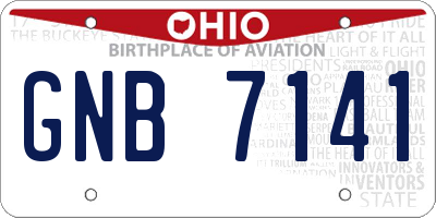 OH license plate GNB7141