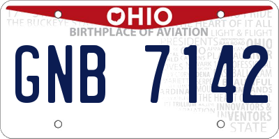 OH license plate GNB7142