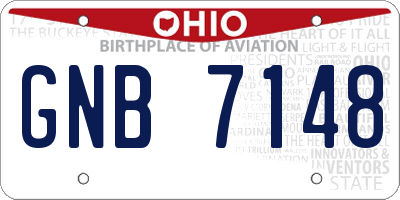 OH license plate GNB7148