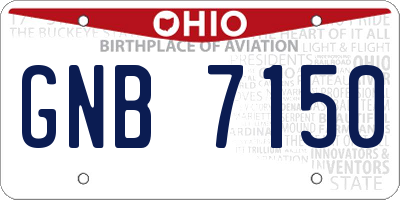 OH license plate GNB7150