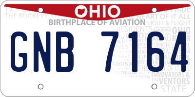 OH license plate GNB7164