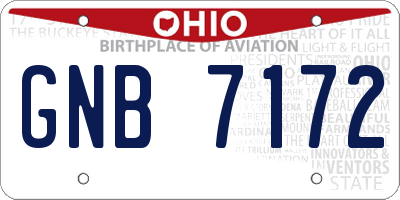 OH license plate GNB7172