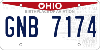 OH license plate GNB7174