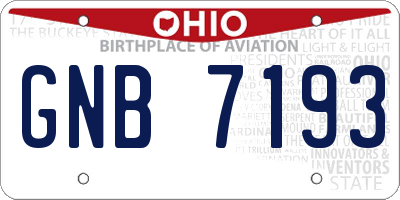 OH license plate GNB7193