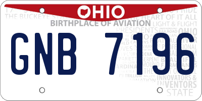 OH license plate GNB7196