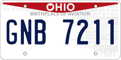 OH license plate GNB7211