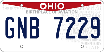 OH license plate GNB7229