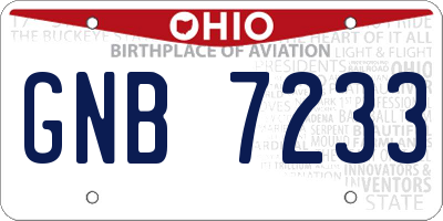OH license plate GNB7233