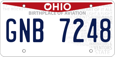 OH license plate GNB7248