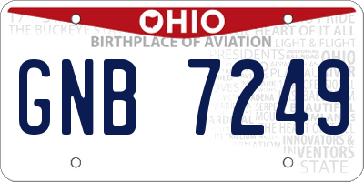 OH license plate GNB7249
