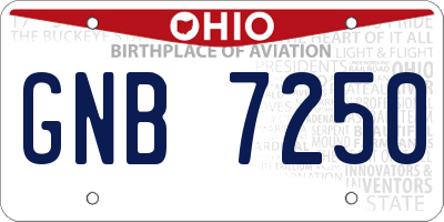 OH license plate GNB7250