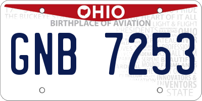 OH license plate GNB7253