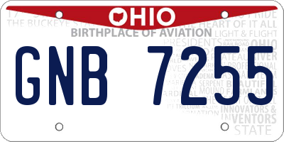 OH license plate GNB7255