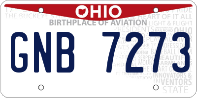 OH license plate GNB7273