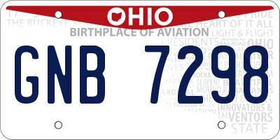 OH license plate GNB7298