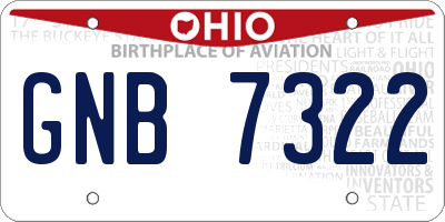 OH license plate GNB7322