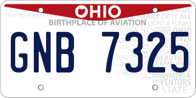 OH license plate GNB7325