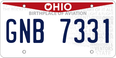 OH license plate GNB7331