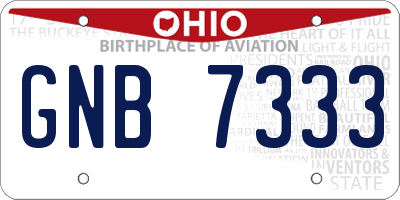 OH license plate GNB7333