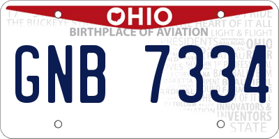 OH license plate GNB7334