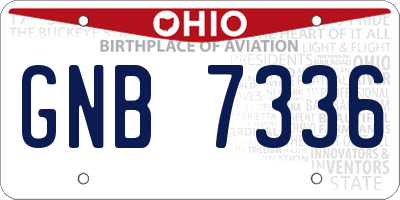 OH license plate GNB7336